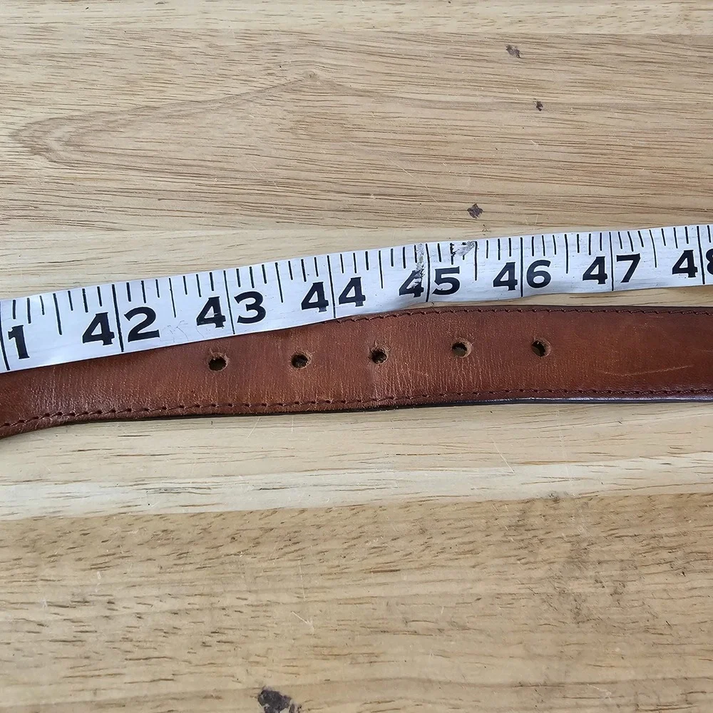 Mens Belt 3868 Sz 42 Brown Leather Southwest Woven Inlay Western Aztec Guatemala